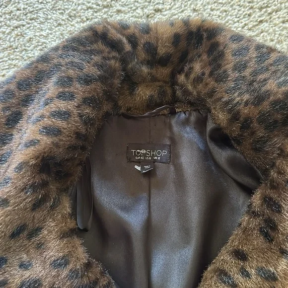 TopShop Faux Leopard Fur Jacket size S/M (4-6) EUC pls see description - Picture 9 of 15